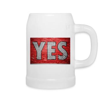 Yes Brick Wall Graffiti - Beer Mug - white - Right