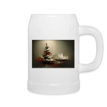 Noël 17 - Chope en céramique - blanc - Droite