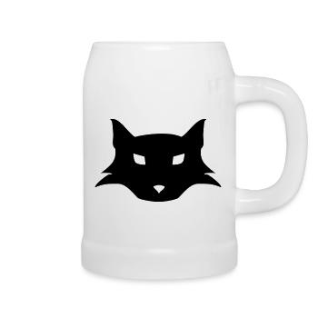 Tête de loup - Chope en céramique - blanc - Droite