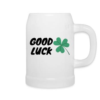 Good Luck - Bierkrug - Weiß - Rechts