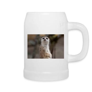 Meerkat (in german Erdmännchen) Suricata suricatta - Beer Mug - white - Right