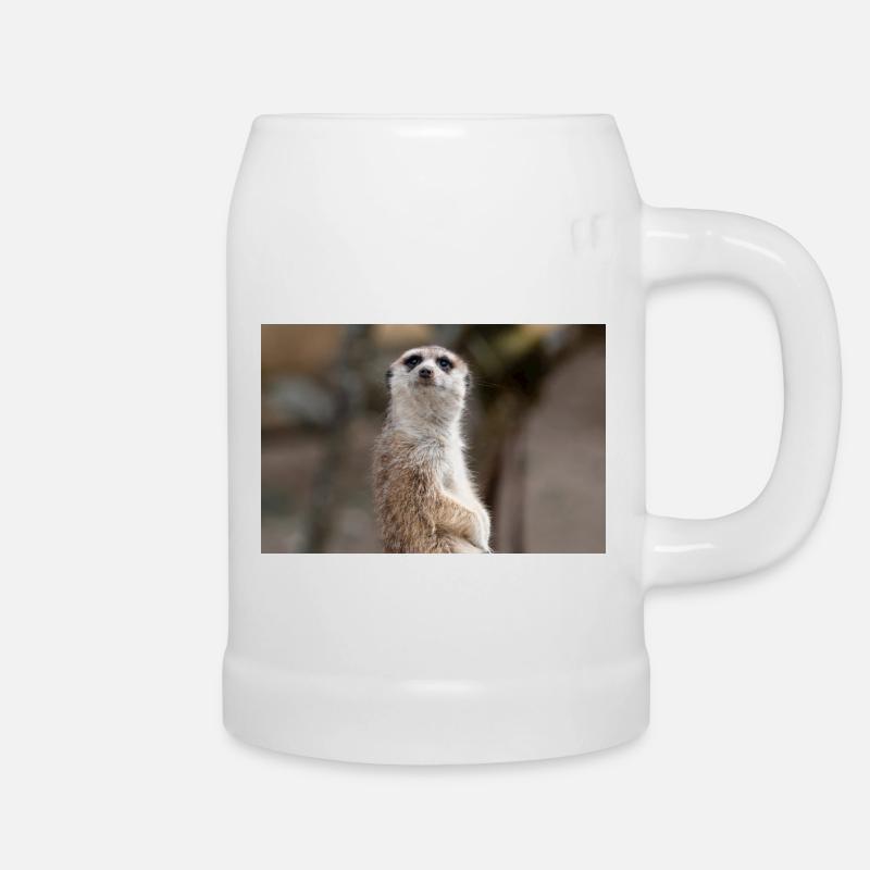 Erdmännchen Suricata suricatta - Bierkrug - Weiß