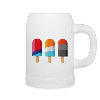 Sommer, Eis und Motorsport - Bierkrug - Weiß - Rechts