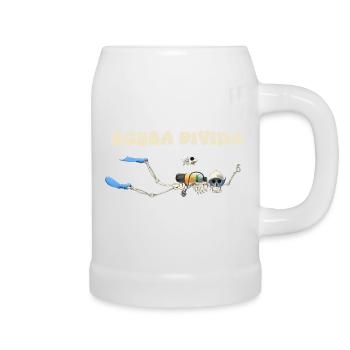 skeleton diver - Beer Mug - white - Right