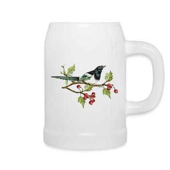 Bunter Vogel - Bierkrug - Weiß - Rechts