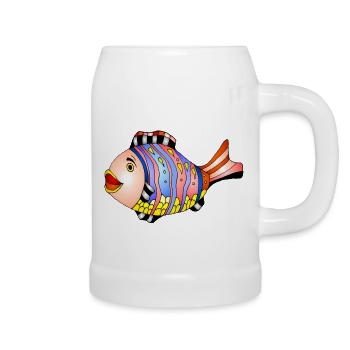 Fisch - Bierkrug - Weiß - Rechts