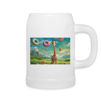 Girafe au pays du lait et du miel - Chope en céramique - blanc - Droite