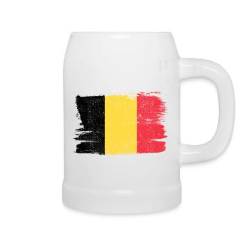 Drapeau de la Belgique Drapeau de la paix Vintage - Chope en céramique - blanc - Droite