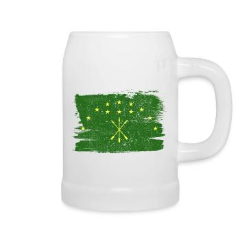 Adighezia Bandiera Adyguéa drapeau paix Vintage - Chope en céramique - blanc - Droite