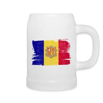 Andorra Bandiera Flagge Frieden Vintage - Bierkrug - Weiß - Rechts
