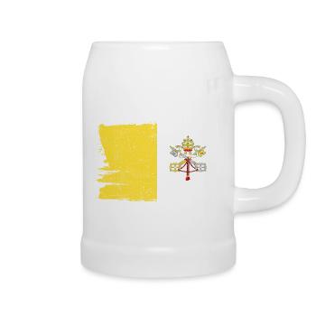 Vatican City Bandiera Vaticano Flag Peace Vintage - Beer Mug - white - Right