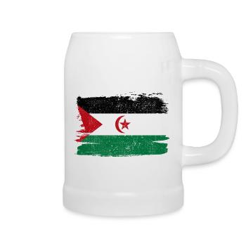 Western Sahara Bandiera Flag Peace Vintage - Beer Mug - white - Right