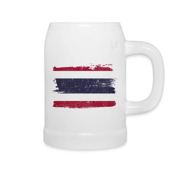 Thailand Flagge Flagge Frieden Vintage - Bierkrug - Weiß - Rechts