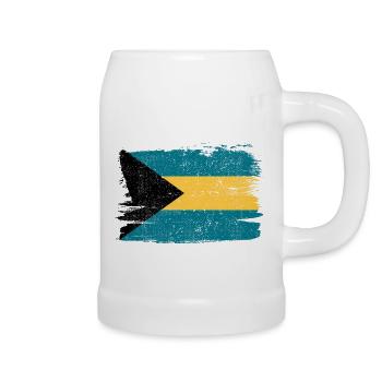 Bahamas Bandiera Flagge Frieden Vintage - Bierkrug - Weiß - Rechts