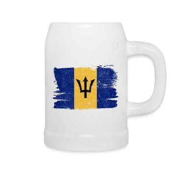 Barbade Bandiera drapeau paix Vintage - Chope en céramique - blanc - Droite