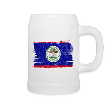 Belize Bandiera drapeau paix Vintage - Chope en céramique - blanc - Droite