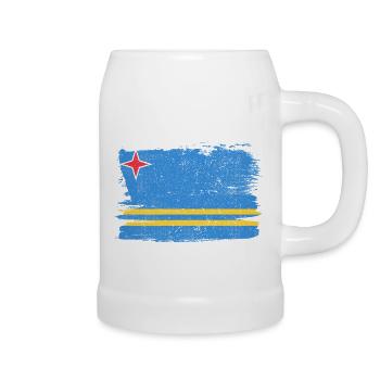 Aruba Bandiera Flag Peace Vintage - Beer Mug - white - Right