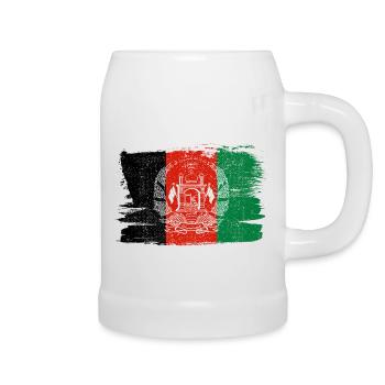 Afghanistan Old Bandiera Flag Peace Vintage - Beer Mug - white - Right