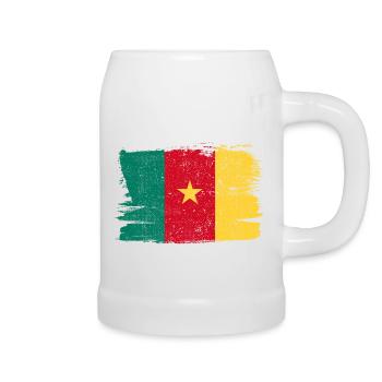 Cameroun Drapeau Paix Patrie Etat Vintage - Chope en céramique - blanc - Droite