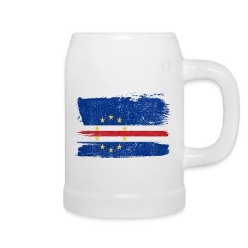 Cape Verde Flag Flag Peace Vintage - Beer Mug - white - Right