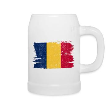 Chad Flag Flag Peace Vintage - Beer Mug - white - Right