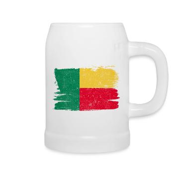 Bénin Bandiera Drapeau Paix Vintage - Chope en céramique - blanc - Droite
