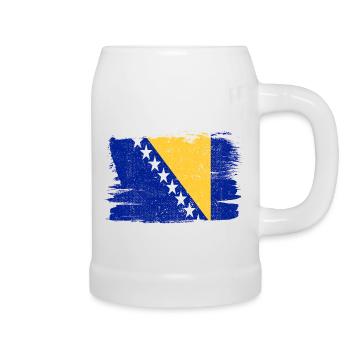 Bosnia Flag Peace Homeland State Vintage - Beer Mug - white - Right