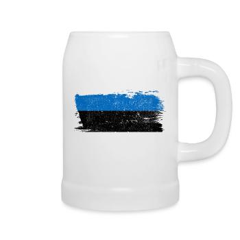 Estland Flagge Flagge Frieden Vintage - Bierkrug - Weiß - Rechts
