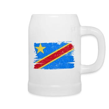 Flagge der Demokratischen Republik Kongo - Bierkrug - Weiß - Rechts