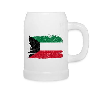Kuwait Flagge Flagge Frieden Vintage - Bierkrug - Weiß - Rechts