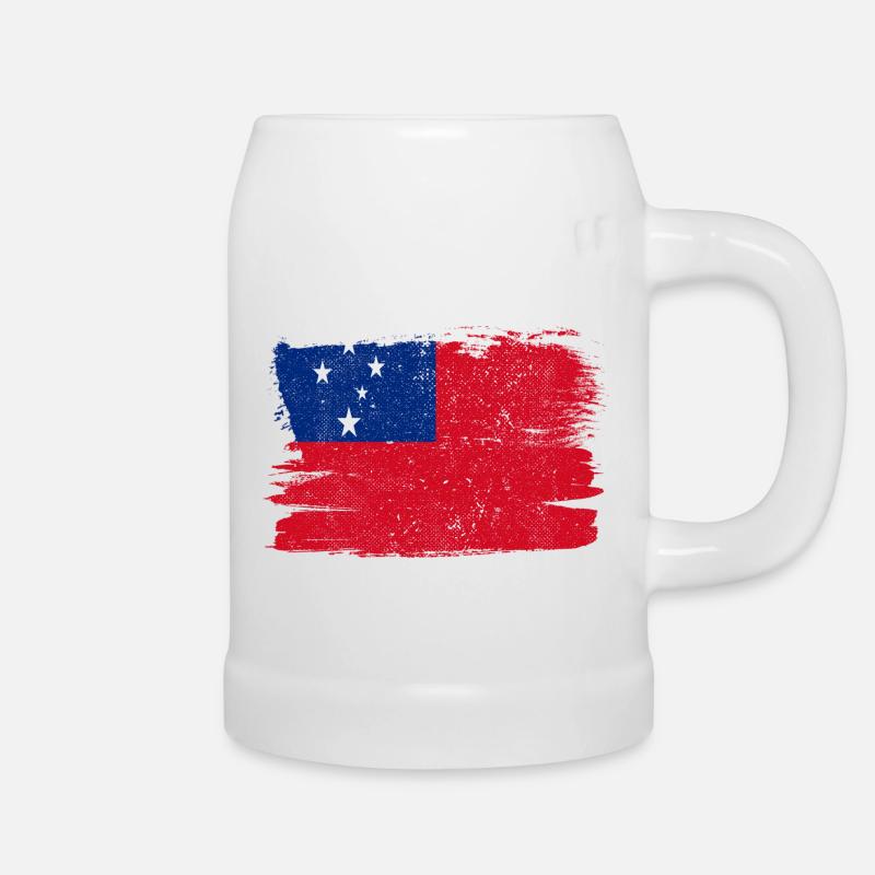 Drapeau des Samoa Drapeau Paix Vintage - Chope en céramique - blanc