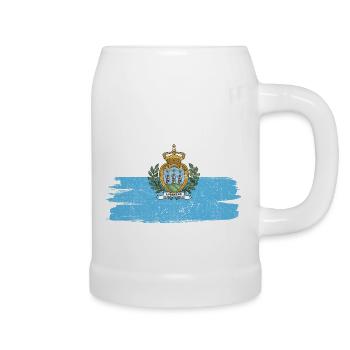 San Marino Flag Flag Italy Peace Vintage - Beer Mug - white - Right