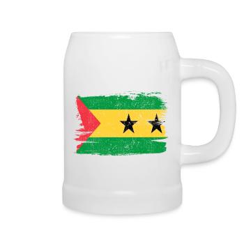 Sao Tomé-et-Príncipe Drapeau Drapeau Paix Vintage - Chope en céramique - blanc - Droite
