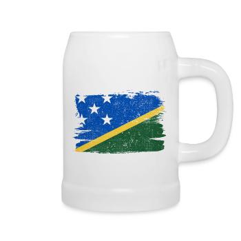 Solomon Islands Flag Flag Peace Vintage - Beer Mug - white - Right