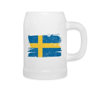 Sweden Flag Flag Peace Vintage - Beer Mug - white - Right