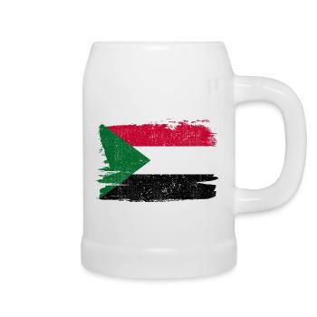 Sudan Flag Flag Peace Vintage - Beer Mug - white - Right