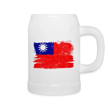 Taiwan Flagge Flagge Frieden Vintage - Bierkrug - Weiß - Rechts