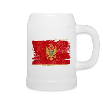 Montenegro Flag Flag Peace Vintage - Beer Mug - white - Right