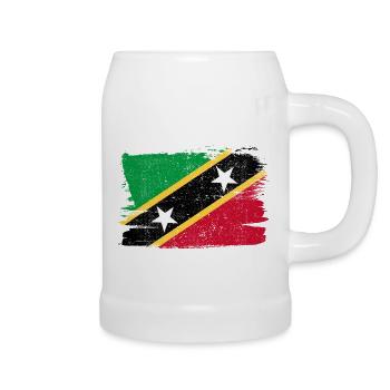 Saint-Kitts-et-Nevis Vintage drapeau drapeau paix - Chope en céramique - blanc - Droite