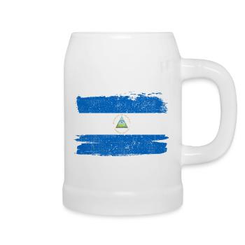 Drapeau du Nicaragua drapeau paix Vintage - Chope en céramique - blanc - Droite
