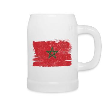 Morocco Flag Flag Peace Vintage - Beer Mug - white - Right