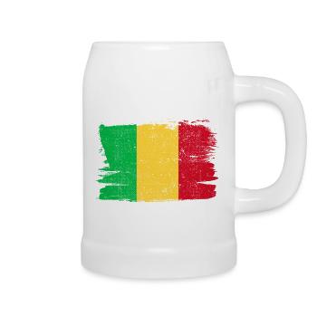 Drapeau du Mali Drapeau Paix Vintage - Chope en céramique - blanc - Droite
