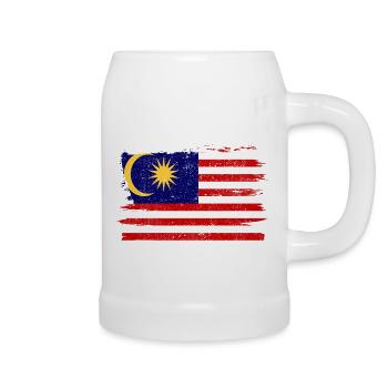 Malaysia Flag Flag Peace Vintage - Beer Mug - white - Right