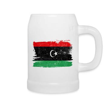 Libya Flag Flag Peace Vintage - Beer Mug - white - Right