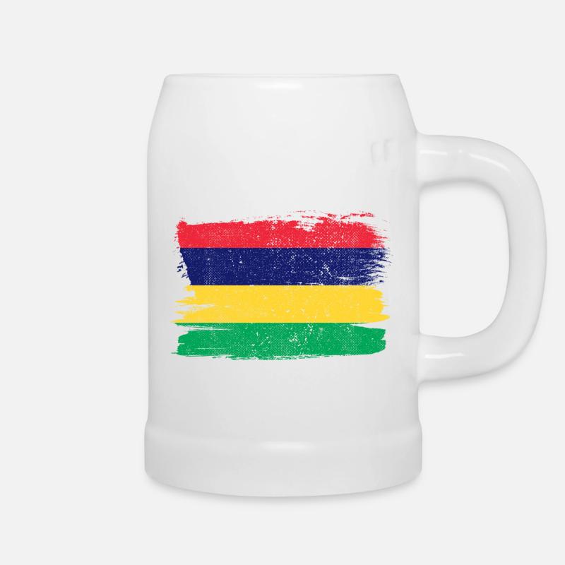 Drapeau de l’île Maurice Drapeau de la paix Vintage - Chope en céramique - blanc