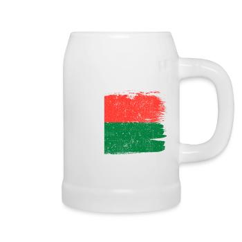 Drapeau de Madagascar Drapeau Paix Vintage - Chope en céramique - blanc - Droite