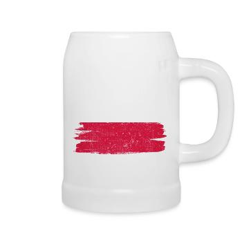 Drapeau de la Pologne Drapeau de la paix Vintage - Chope en céramique - blanc - Droite