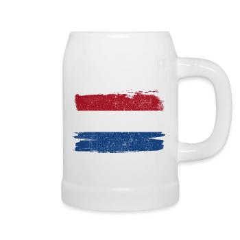 Pays-Bas Drapeau Drapeau Paix Vintage - Chope en céramique - blanc - Droite