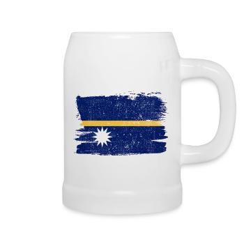 Nauru Flag Flag Peace Vintage - Beer Mug - white - Right