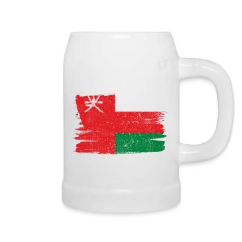 Oman Flagge Flagge Frieden Vintage - Bierkrug - Weiß - Rechts